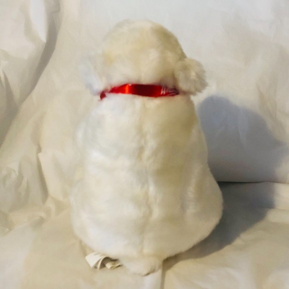 Whitman White Polar Bear With Red Bow Plushy Stuffed Toy 10" H - Picture 4 of 6